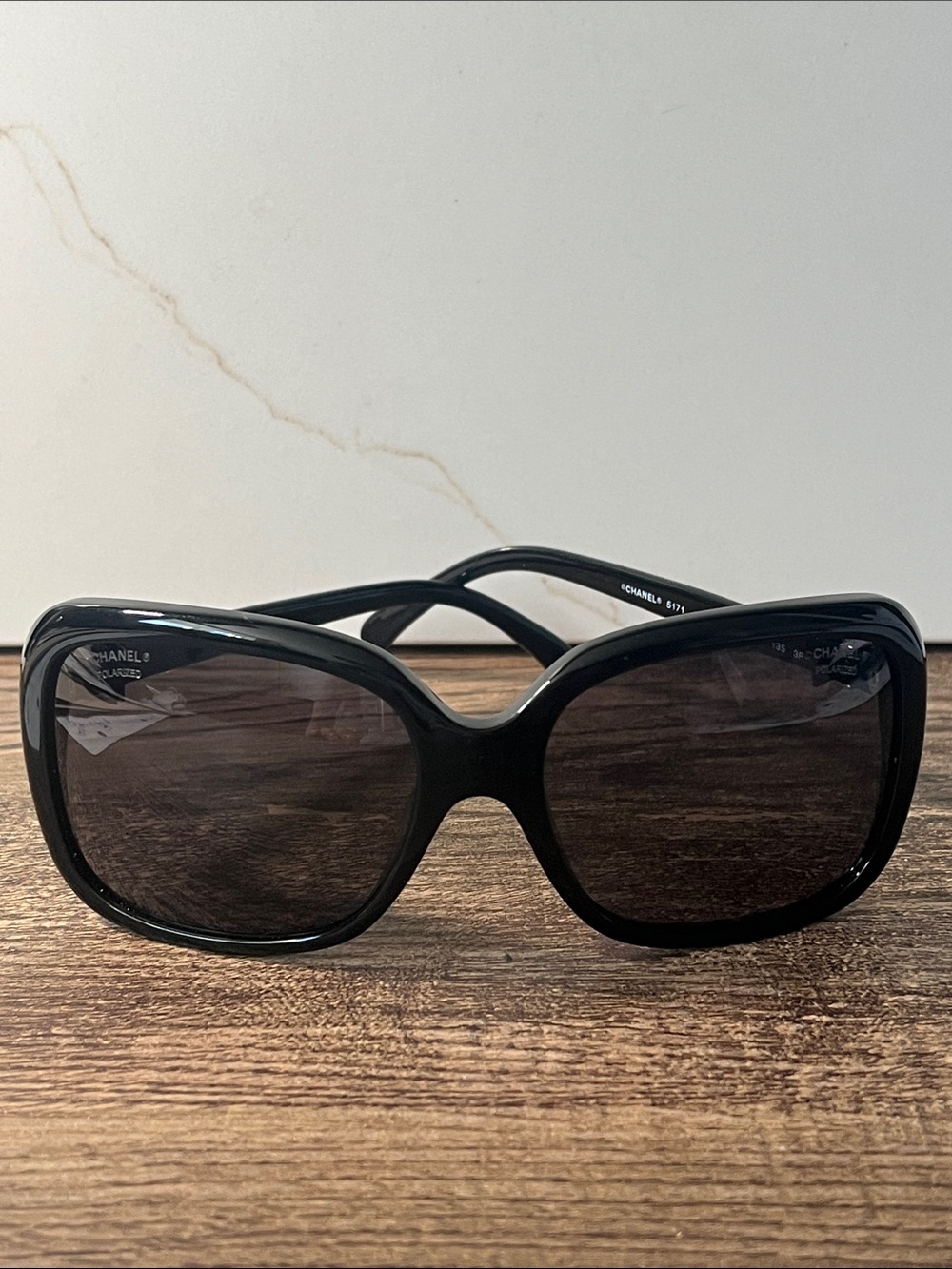 CHANEL Black Oversized Women's Sunglasses with Dark Lenses 5171 c.888/T8